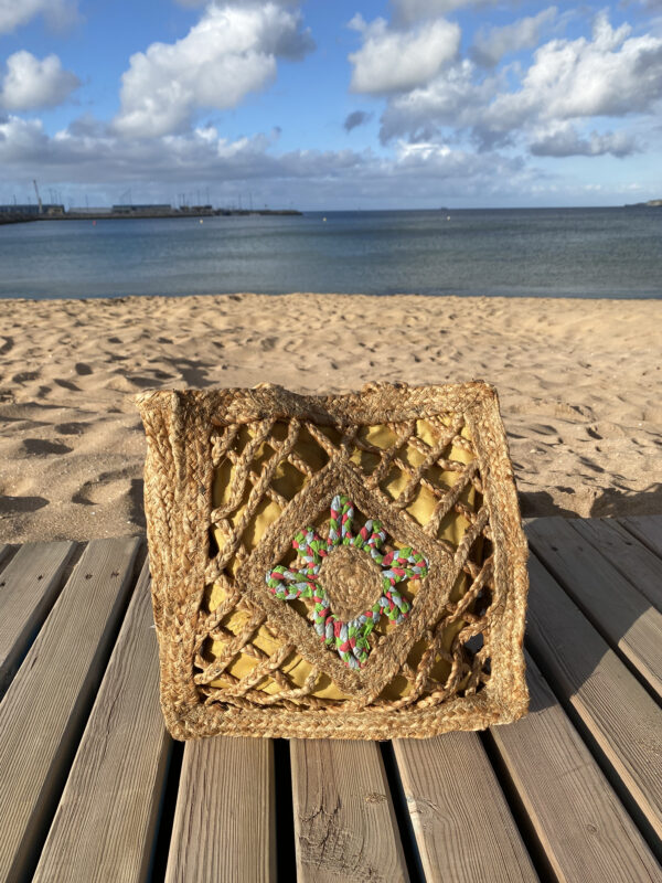 Bolso Rafia Cuadrado